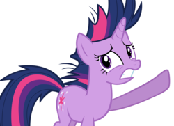 Size: 3984x2880 | Tagged: safe, artist:andoanimalia, twilight sparkle, pony, unicorn, g4, it's about time, alternate hairstyle, female, gritted teeth, high res, horn, mare, multicolored mane, multicolored tail, purple eyes, simple background, solo, tail, transparent background, unicorn twilight, vector