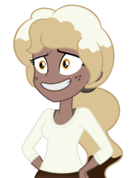 Size: 3906x5078 | Tagged: safe, artist:besttubahorse, oc, oc only, oc:sweet mocha, equestria girls, g4, equestria girls-ified, female, freckles, nervous, simple background, solo, transparent background, vector