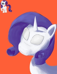 Size: 2136x2761 | Tagged: safe, rarity, pony, unicorn, g4, colored sketch, female, high res, mare, orange background, simple background, solo, thousand yard stare