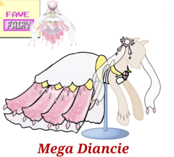 Size: 733x660 | Tagged: safe, artist:ask-nora-the-alicorn, artist:catscat111, artist:catscat112, diancie, clothes, dress, mannequin, mlp fashion, pokémon, simple background, transparent background