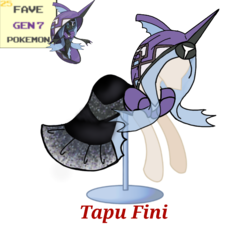 Size: 733x660 | Tagged: safe, artist:ask-nora-the-alicorn, artist:catscat111, artist:catscat112, tapu fini, clothes, dress, mannequin, mlp fashion, pokémon, simple background, transparent background