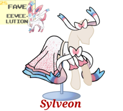 Size: 733x660 | Tagged: safe, artist:ask-nora-the-alicorn, artist:catscat111, artist:catscat112, sylveon, clothes, dress, mannequin, mlp fashion, pokémon, simple background, transparent background