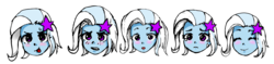 Size: 1645x391 | Tagged: safe, artist:starwantrix, trixie, equestria girls, g4, angry, blushing, cute, diatrixes, emotes, happy, sad, smug, surprised