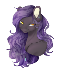 Size: 1024x1244 | Tagged: safe, artist:itsizzybel, oc, oc only, oc:ender heart, pony, bust, female, mare, portrait, simple background, solo, transparent background