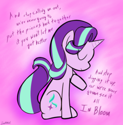 Size: 1070x1091 | Tagged: safe, artist:icy wind, starlight glimmer, pony, g4, female, in bloom, neck deep, solo, song reference