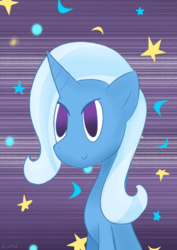 Size: 1110x1566 | Tagged: safe, artist:icy wind, trixie, pony, g4, bust, female, portrait, smiling, solo