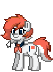 Size: 219x297 | Tagged: safe, artist:notmywing, oc, oc only, oc:patreon, pony, pony town, animated, boop, bowtie, cursor, cute, dollar, dollar sign, gif, patreon, patreon logo, pixel art, ponified, simple background, solo, standing, transparent background