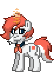Size: 230x306 | Tagged: safe, artist:notmywing, oc, oc only, oc:patreon, pony, pony town, abuse, animated, boop, bowtie, cursor, cute, dollar, dollar sign, gif, patreon, patreon logo, pixel art, ponified, pony clicker, simple background, solo, standing, transparent background