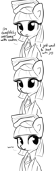 Size: 1650x4950 | Tagged: safe, artist:tjpones, maud pie, earth pony, pony, g4, black and white, bust, comic, dialogue, female, graduation, graduation cap, grayscale, hat, irrational exuberance, mare, maudabetes, monochrome, necktie, rocktorate, simple background, smiling, solo, when she smiles, white background