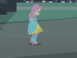 Size: 883x663 | Tagged: safe, screencap, fluttershy, equestria girls, g4, my little pony equestria girls, animated, big crown thingy, fall formal outfits, female, flutterbuse, jewelry, regalia, throwing things at fluttershy