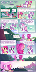 Size: 1200x2400 | Tagged: safe, artist:bobdude0, apple bloom, sweetie belle, earth pony, pony, unicorn, g4, accent, adorabloom, apple bloom's bow, blank flank, bow, cloud, comic, cute, dialogue, diasweetes, duo, feels, female, filly, food, freckles, friendship, glowing horn, hair bow, heartwarming in hindsight, horn, levitation, magic, magic aura, mountain, sandwich, sky, speech bubble, sun, sweetie belle's magic brings a great big smile, telekinesis, text, tree, y'all