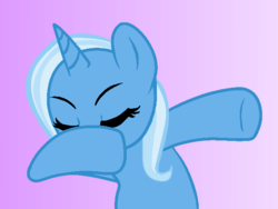 Size: 670x504 | Tagged: safe, artist:grapefruitface1, derpibooru exclusive, trixie, pony, unicorn, g4, base used, dab, eyes closed, female, gradient background, mare, pink background, simple background, solo, swag