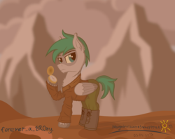 Size: 2956x2343 | Tagged: safe, artist:magnifsunspiration, oc, oc only, oc:rusty fog, pegasus, pony, clock, clothes, high res, male, solo, stallion