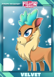 Size: 800x1132 | Tagged: safe, artist:pyropk, velvet (tfh), deer, reindeer, them's fightin' herds, community related, cute, doe, female, solo