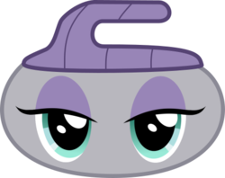 Size: 440x349 | Tagged: safe, artist:mega-poneo, maud pie, g4, curling, curling stone, inanimate tf, kirby (series), rock, simple background, solo, sports, transformation, transparent background, wat
