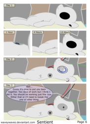 Size: 3840x5280 | Tagged: safe, artist:waveywaves, oc, oc only, oc:joule, pony, robot, robot pony, comic:sentient, comic