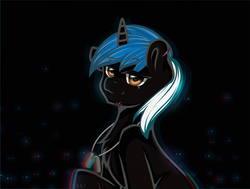 Size: 3500x2643 | Tagged: safe, artist:yuozka, oc, oc only, pony, unicorn, dog tags, high res, male, scared, solo