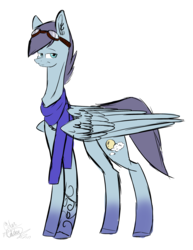 Size: 2265x2935 | Tagged: safe, artist:midnightdream123, oc, oc only, pegasus, pony, clothes, goggles, high res, long neck, male, scarf, simple background, solo, stallion, transparent background