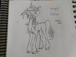 Size: 4608x3456 | Tagged: safe, artist:appletank, fhtng th§ ¿nsp§kbl, oleander (tfh), classical unicorn, pony, them's fightin' herds, book, community related, facebooking, horn, silly, silly pony, sketch, traditional art