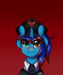 Size: 2913x3463 | Tagged: safe, artist:yuozka, oc, oc only, pony, unicorn, bust, clothes, female, high res, mare, papers please, solo, uniform