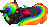 Size: 425x230 | Tagged: safe, artist:gleamydreams, oc, oc:noodle, bat pony, pony, animated, bat pony oc, blinking, curled up, dither strobe, magenta eyes, one eye closed, pixel art, prone, rainbow hair, simple background, solo, transparent background, wink, ych result