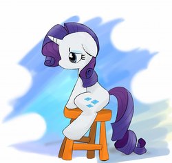 Size: 1024x971 | Tagged: safe, artist:up_p_ab, rarity, pony, unicorn, g4, chair, female, mare, sad, solo