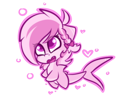 Size: 1200x1000 | Tagged: safe, artist:ashee, oc, oc only, oc:ashee, original species, shark, shark pony, chibi, fangs, simple background, smiling, solo, transparent background