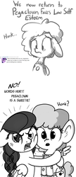 Size: 522x1206 | Tagged: safe, artist:nimaru, artist:tjpones, twilight sparkle, oc, oc:pegaclown, oc:winter willow, pegasus, pony, horse wife, g4, ask, bust, clown, comic, comments, crying, dialogue, female, floppy ears, grayscale, heartwarming, honk, hug, i can't believe it's not tjpones, low self esteem, mare, monochrome, motivational, reddit, sad, simple background, teary eyes, tumblr, white background, who framed roger rabbit