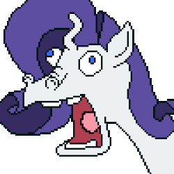 Size: 1000x1000 | Tagged: safe, artist:m_d_quill, rarity, pony, g4, animated, faic, female, flared nostrils, floppy horn, gif, hoers, horn, low area flashing, not salmon, shocked, simple background, solo, tongue out, transparent background, wat