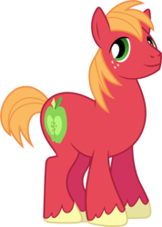 Size: 4530x6370 | Tagged: safe, artist:90sigma, big macintosh, earth pony, pony, g4, absurd resolution, male, missing accessory, simple background, smiling, solo, stallion, transparent background, vector