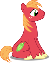 Size: 4218x5000 | Tagged: safe, artist:dashiesparkle edit, edit, editor:slayerbvc, vector edit, big macintosh, earth pony, pony, g4, hearts and hooves day (episode), .svg available, absurd resolution, accessory-less edit, cute, macabetes, male, missing accessory, simple background, sitting, solo, stallion, transparent background, vector