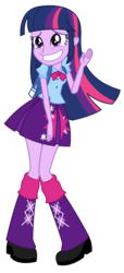 Size: 1500x3300 | Tagged: safe, artist:sketchmcreations, twilight sparkle, alicorn, equestria girls, g4, my little pony equestria girls, adorkable, clothes, cute, dork, embarrassed, grin, leg warmers, nervous, nervous smile, pleated skirt, remake, shoes, simple background, skirt, smiling, solo, transparent background, twiabetes, twilight sparkle (alicorn), vector, waving