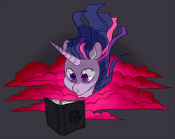 Size: 980x781 | Tagged: safe, artist:jellybeanbullet, twilight sparkle, pony, unicorn, g4, bloodshot eyes, corrupted, corrupted twilight sparkle, female, mare, solo, this will end in tears and/or death