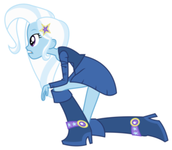 Size: 1613x1406 | Tagged: safe, artist:sketchmcreations, trixie, equestria girls, g4, my little pony equestria girls, fall formal outfits, kneeling, open mouth, side view, simple background, solo, transparent background, vector