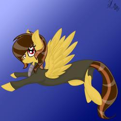 Size: 3000x3000 | Tagged: safe, artist:chelseawest, oc, oc only, oc:mach speed, pegasus, pony, clothes, female, flying, gradient background, high res, mare, solo