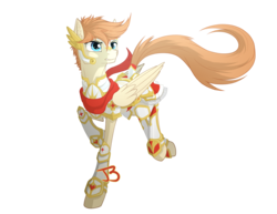 Size: 1500x1157 | Tagged: safe, artist:jazzybrony, oc, oc only, oc:sacred heart, pegasus, pony, armor, clothes, male, scarf, simple background, solo, stallion, transparent background