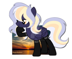 Size: 1024x835 | Tagged: safe, artist:magicdarkart, oc, oc only, pegasus, pony, clothes, female, mare, simple background, socks, solo, transparent background, watermark
