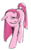 Size: 435x700 | Tagged: safe, artist:gyunyu, pinkie pie, earth pony, pony, g4, female, glare, mare, pinkamena diane pie, simple background, solo, white background