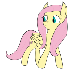 Size: 1900x1750 | Tagged: safe, anonymous artist, fluttershy, pegasus, pony, g4, female, simple background, solo, walking, white background