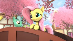 Size: 3840x2160 | Tagged: safe, artist:flushthebatsanta, derpy hooves, fluttershy, lyra heartstrings, g4, 3d, cute, high res, source filmmaker