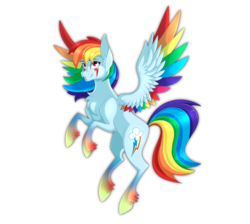 Size: 2212x1983 | Tagged: safe, artist:derpsonhooves, rainbow dash, pegasus, pony, g4, colored wings, female, flying, multicolored hair, multicolored wings, simple background, smiling, solo, transparent background