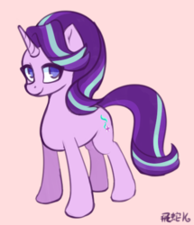 Size: 447x520 | Tagged: safe, artist:puetsua, starlight glimmer, pony, unicorn, g4, cute, female, glimmerbetes, horn, looking at you, mare, simple background, solo