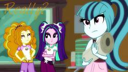 Size: 1080x608 | Tagged: safe, edit, edited screencap, screencap, adagio dazzle, aria blaze, sonata dusk, equestria girls, g4, my little pony equestria girls: legend of everfree, camp everfree outfits, the dazzlings