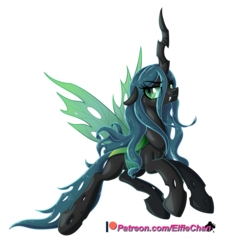 Size: 2700x2800 | Tagged: safe, artist:katakiuchi4u, queen chrysalis, changeling, changeling queen, g4, commission, female, high res, patreon, patreon logo, quadrupedal, simple background, solo, transparent background