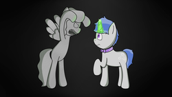 Size: 1664x936 | Tagged: safe, artist:techreel, oc, pony, unicorn, doctor who, magic, oh crap, ponified, statue, weeping angel, weeping pegasus