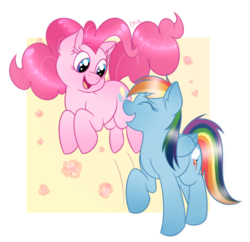 Size: 477x462 | Tagged: safe, artist:dippin-dott, pinkie pie, rainbow dash, g4, cute, dashabetes, diapinkes, duo