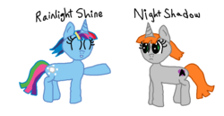 Size: 954x494 | Tagged: safe, artist:nightshadowmlp, oc, oc:night shadow, oc:rainlight shine, pony, unicorn, magical lesbian spawn, offspring, parent:rainbow dash, parent:twilight sparkle, parents:twidash, tumblr