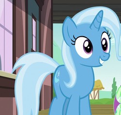 Size: 685x652 | Tagged: safe, screencap, trixie, pony, unicorn, all bottled up, g4, cute, diatrixes, female, mare, smiling, solo