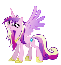 Size: 6000x6376 | Tagged: safe, artist:rudahn, princess cadance, alicorn, pony, a canterlot wedding, g4, .psd available, absurd resolution, concave belly, female, grin, mare, messy mane, missing accessory, simple background, slender, smiling, solo, spread wings, thin, transparent background, vector, wings