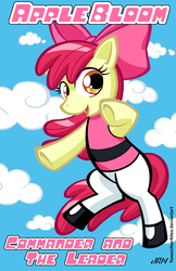 Size: 720x1113 | Tagged: safe, artist:texasuberalles, part of a set, apple bloom, earth pony, pony, g4, blossom (powerpuff girls), crossover, female, filly, flying, looking at you, solo, the powerpuff girls